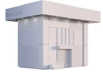 Coffee house Low-poly 3D model