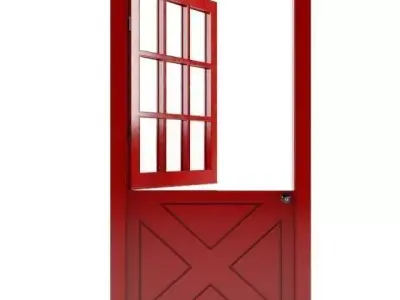 Classic Red Door Free 3D model