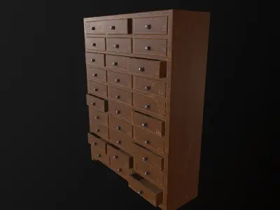 Wooden Mail Boxes Low-poly 3D model