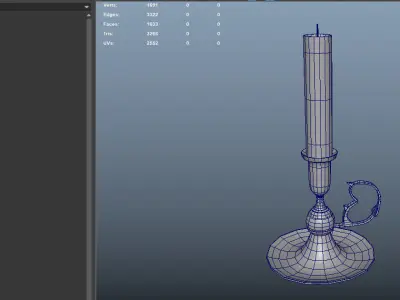 Candle Low-poly 3D model shop