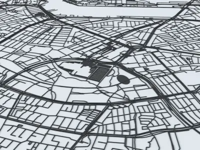 Rotterdam Road Network and Streets 3D model
