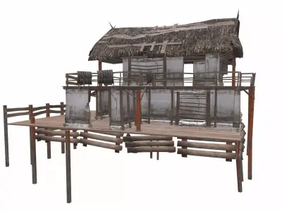 Swamp House Low-Poly PBR Low-poly 3D model
