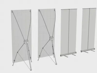 Advertising Banner Stands BLENDER 3D Model Cycles 3D model