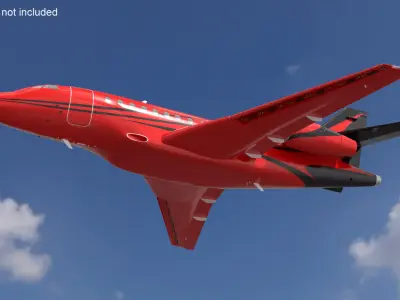  Dassault Falcon 900 Red Rigged for Maya 