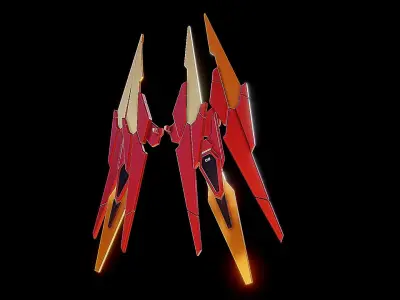 Robot Wings Low-poly 3D model 2