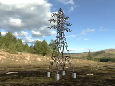 Electric Tower UE5 Low-poly 3D model