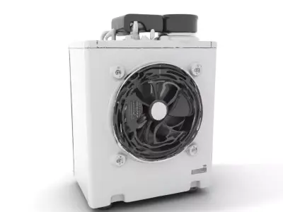 Industrial Air Conditioner Model Pack with Detailed Components Low-poly 3D model