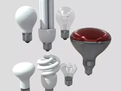 Light Bulb Pack Low-poly 3D model
