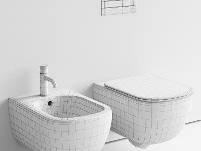 Ceramica Cielo Era Wall-Hung WC Set 2 3D model