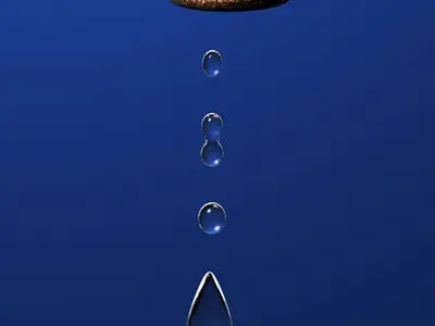 Tap with water drops 3D model