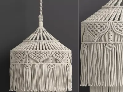 macrame chandelier 05 3D model