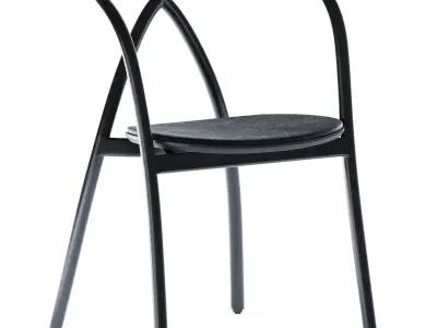 Ming Upholstered Aluminum Chair by Stellar Works 3D model