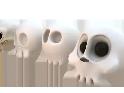Toon Skull Pack Low-poly 3D model