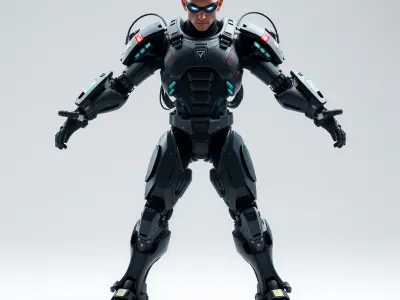 Cybernetic Soldier Rigged and Animated Character Model Low-poly 3D model