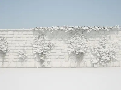 Red brick wall with ivy 3D model