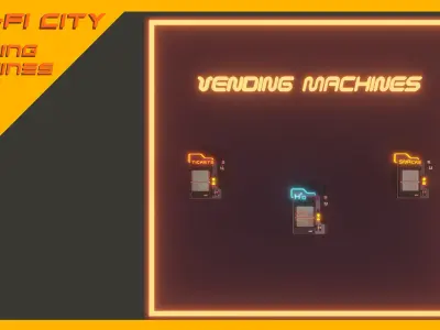 Scifi City Vending Machines Asset Pack Low-poly 3D model