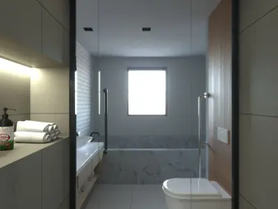 Bathroom Corona render 3D model