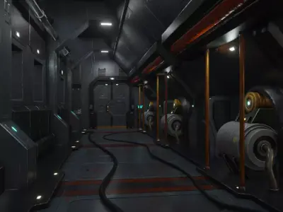 Sci fi interior 03 PBR real time Low-poly 3D model