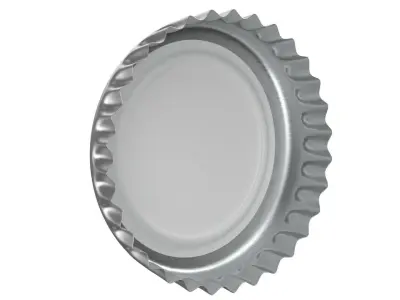 Silver bottle cap 3D model