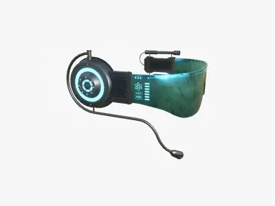 SciFi Glasses D09 Steel Dark - Character Design Fashion Low-poly 3D model