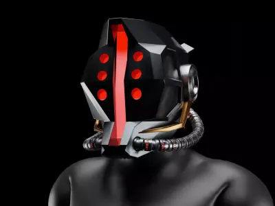Sci-Fi Helmet 3D model 10