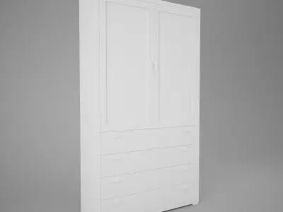 Bookcase with glass doors - bedroom furniture sets home 3D model