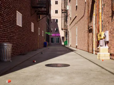 Alley 3d Scene Low-poly 3D model