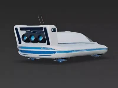 Futuristic Sci-Fi Medical Hover-Ambulance 3D Model Low-poly 3D model
