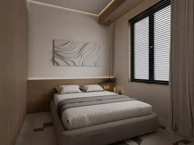 Studio apartmant Low-poly 3D model