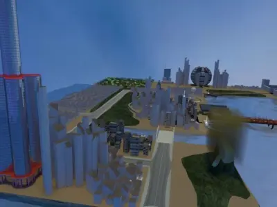 city large blender Low-poly 3D model