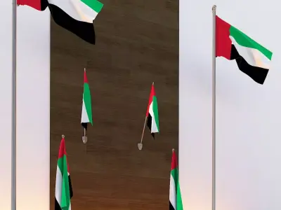 UAE Flag Low-poly 3D model
