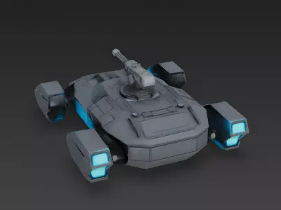 Sci-Fi Anti-Gravity Hover Tank 3D Model Low-poly 3D model