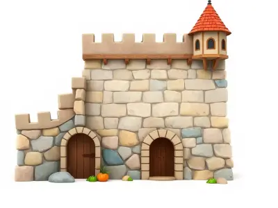 Classic Stone Fortress model pack Low-poly 3D model