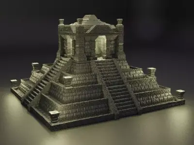 Jungle Temple Tabletop Terrain 28 mm 3D print model