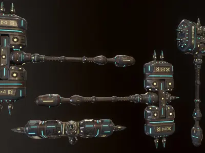 Energy Hammer - Game Ready Low-poly 3D model