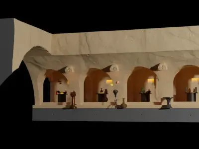 Jabbas Throne Room - Set 3b - Attributes 1-6 scale Hottoys  3D print model