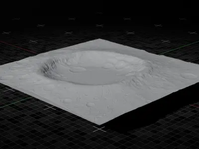 Moon Crater 2 with 8K Textures 3D model