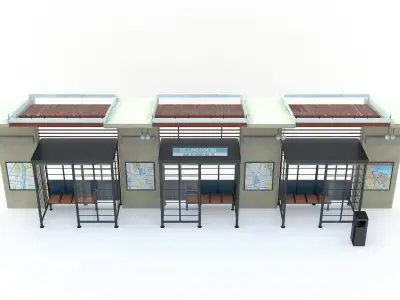 Bus Stop 10 Low-poly 3D model