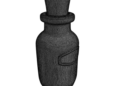 Small Glass Bottle with Cork Low-poly 3D model
