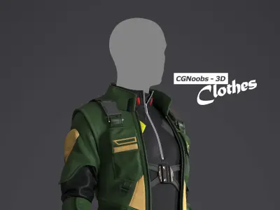 Cyberpunk Men Combat Suit - 118 Marvelous Designer and Clo3D 3D model