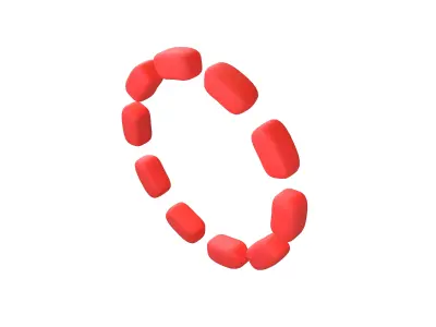 Dashed Circle Line v1 003 Low-poly 3D model