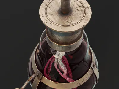 bulb oil lamp Low-poly 3D model