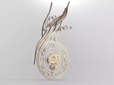 Steampunk Clockwork pattern 4  Low-poly 3D model