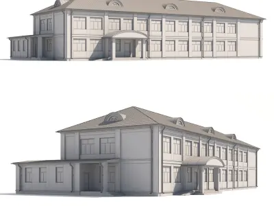 Classical public building 3D model