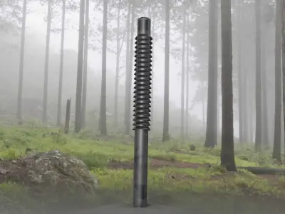 Galvanized Light-Column -24- Street-Light 9 Low-poly 3D model