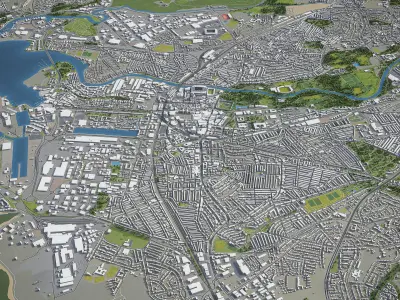 Cardiff  Low-poly 3D model