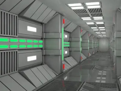 Sci Fi Corridor  3D model 4
