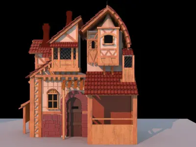 house with stables 3D model