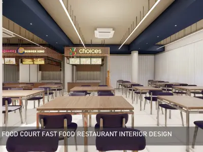 Food Court fast food Restaurant Interior Design 3D model