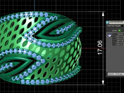 Diamond Ring for Women 3D print model 20